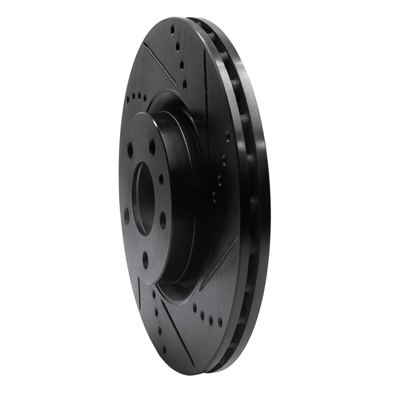 Alfa Romeo 164 Brake Rotor (1) - Front Right - R1 Concepts - Drilled & Slotted - Black - `91-`20
